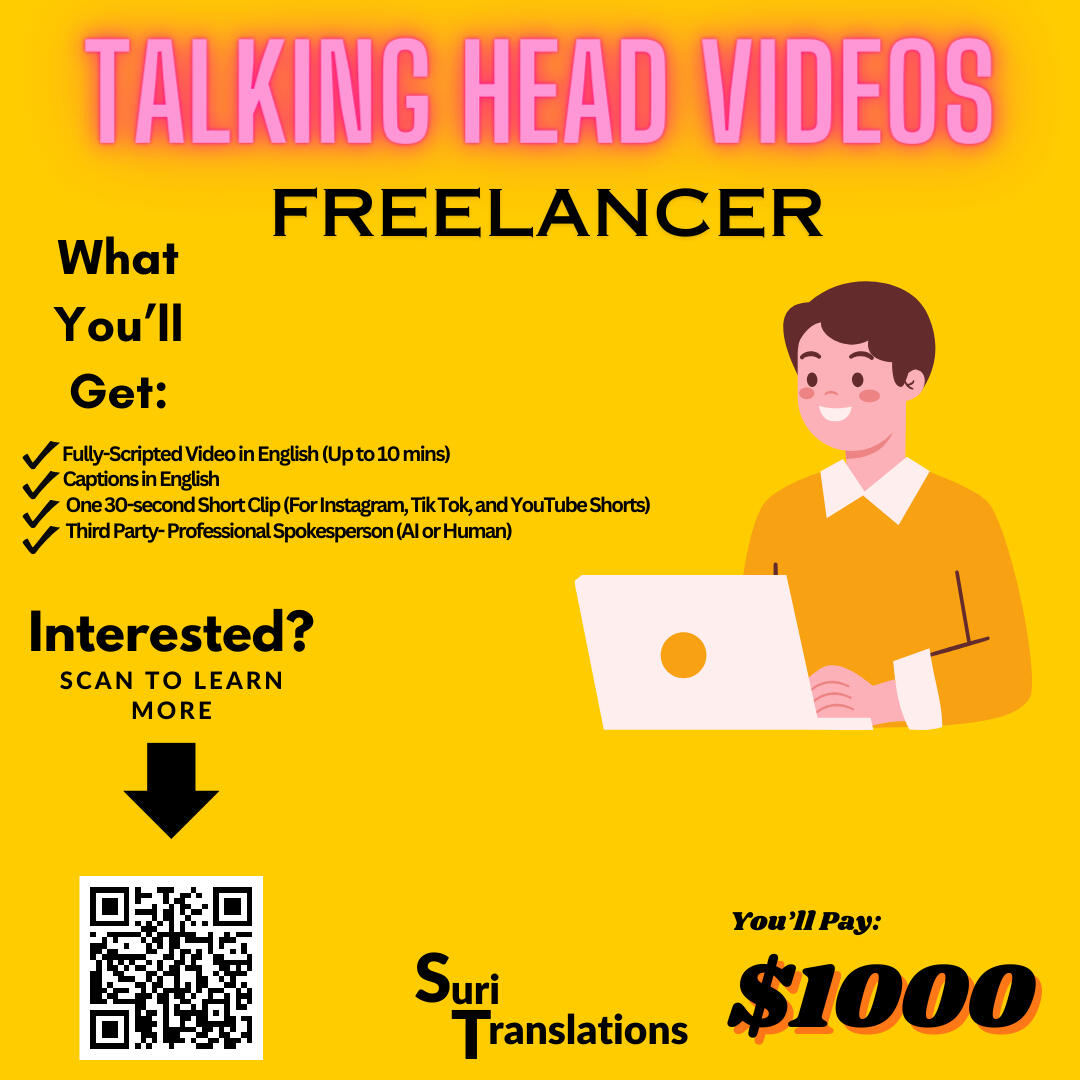 Suri Translations | Talking Head Videos Suri Translations | Talking Head Videos